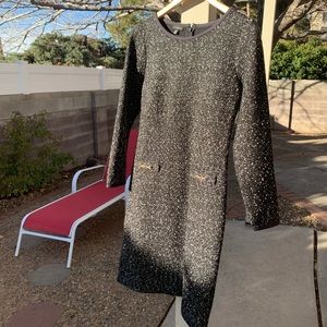 Talbots black with white specs long sleeves dress size 4